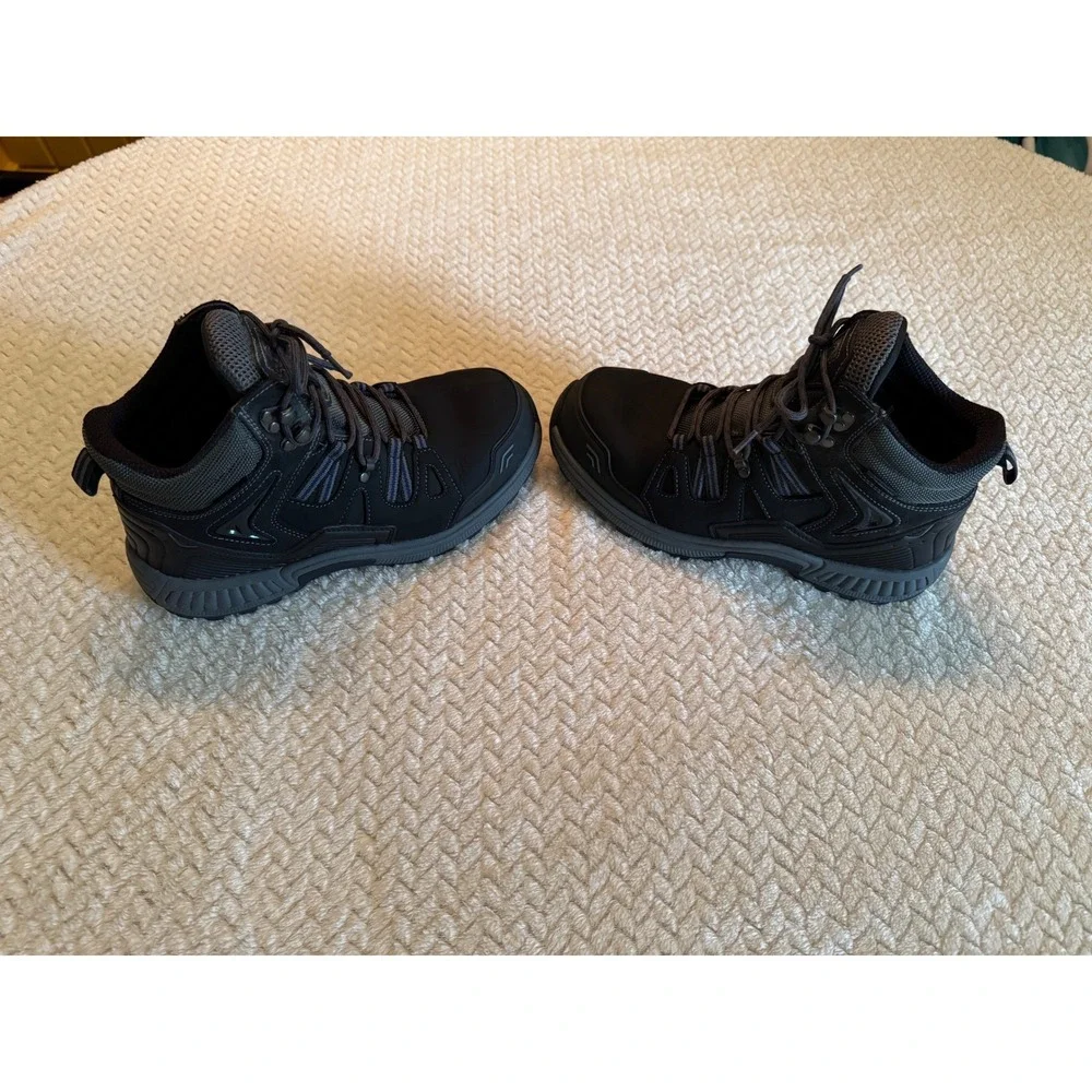 Orthofeet Hunter Mens 7.5 D Black Leather Hiking Boots Mid Top Orthopedic 491